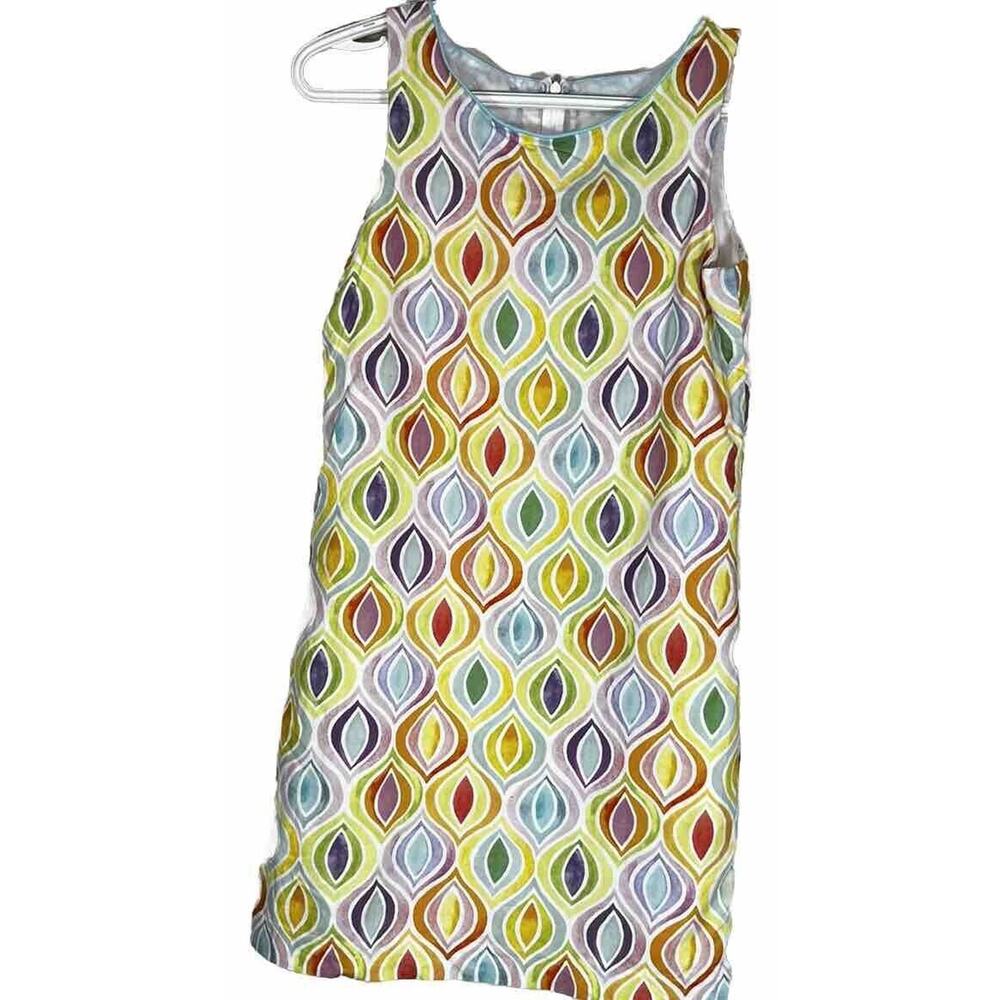 Maggie Breen too girls dress Size 16 Sleeveless Colorful Print Shift Church